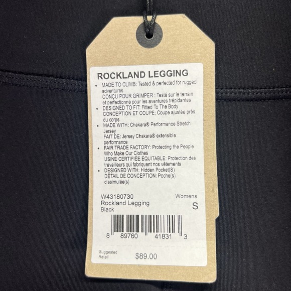 Prana Rockland Leggings Womens Small Black Performance Stretch Hiking Outdoors - Picture 2 of 10